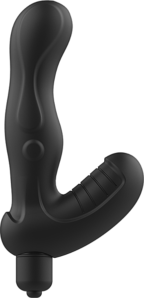 Eturauhasvibraattori Addicted Toys Anal Massager, kaareva varsi ja kohokuvioitu pohja