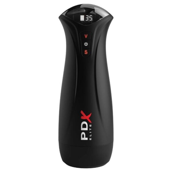 PDX Elite Fap-Gasm Clear -masturbaattori ja sen läpinäkyvä sisäosa