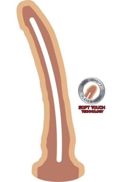 Ihonvärinen realistinen dildo ToyJoy Get Real Dual Density 20,5 cm, jossa on imukuppipohja
