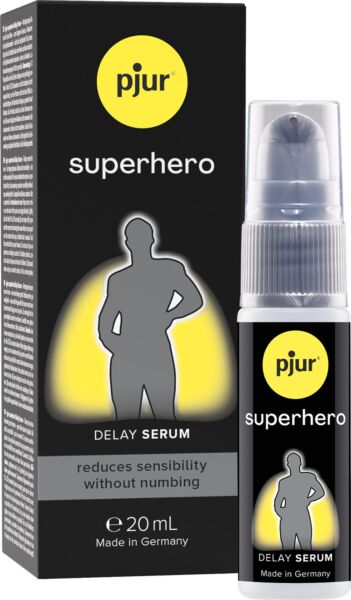 Pjur Superhero Delay Serum -viivästysseerumin 20 ml:n pullo