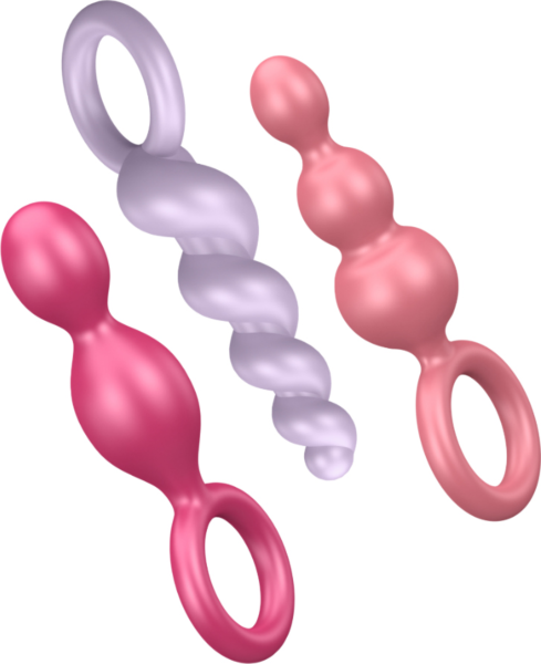 Kolmen anaalitapin setti Satisfyer Booty Call: spiraali, kartio ja kolmen pallon malli