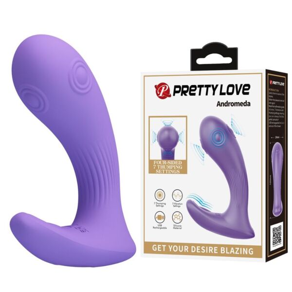 Violetti kaksoisstimuloiva Pretty Love Andromeda -vibraattori