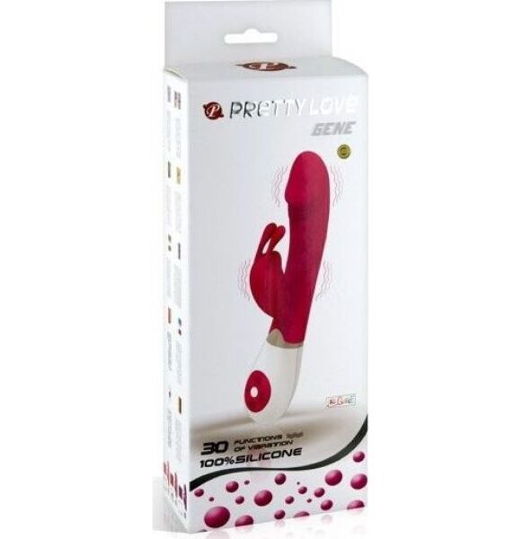 Lila-valkoinen Pretty Love BI-014224 -rabbit-vibraattori, jossa on klitorista stimuloivat korvat