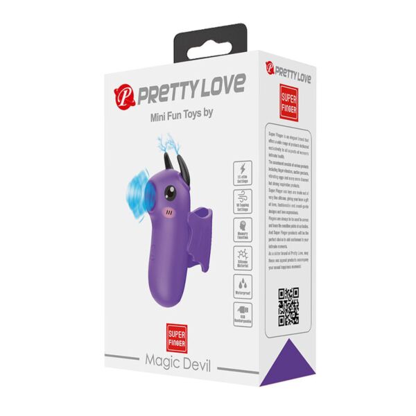 Violetti, pikkupirun muotoinen Pretty Love Magic Devil -sormistimulaattori