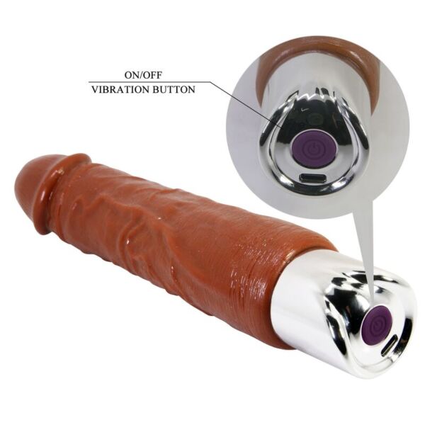Ruskea realistinen Pretty Love PRO -vibraattori, 23,5 cm