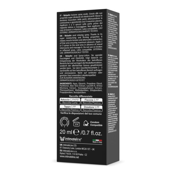 Rentouttava anaalisuihke IntimateLine RelaxAn 20 ml