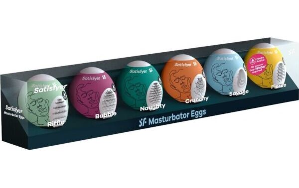 Satisfyer Masturbator Egg Set 6 kpl -setin kuusi masturbaattorimunaa, kukin eri värinen