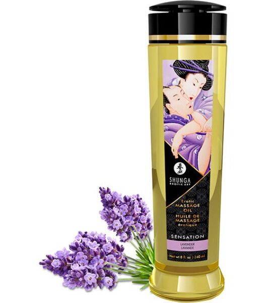 Shunga Erotic Massage Oil -hierontaöljy 240 ml kirkkaassa pullossa