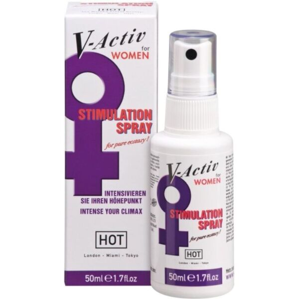 HOT V-Activ Stimulation Spray -kiihotussuihke naisille, 50 ml:n pullo