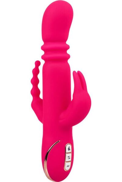 CalExotics Jack Rabbit Signature Triple Fantasy -rabbit-vibraattori, pinkki, varsi, korvat ja häntä