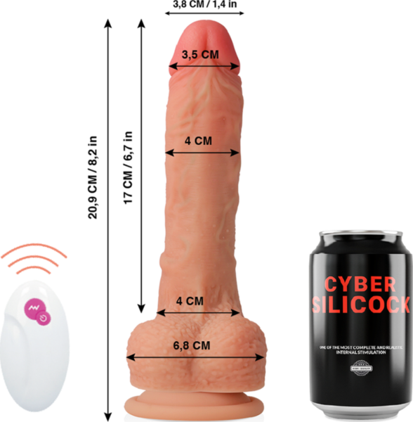 Vibraattori Cyber Silicock Mr Rick kaukosäätimellä ja imukuppipohjalla