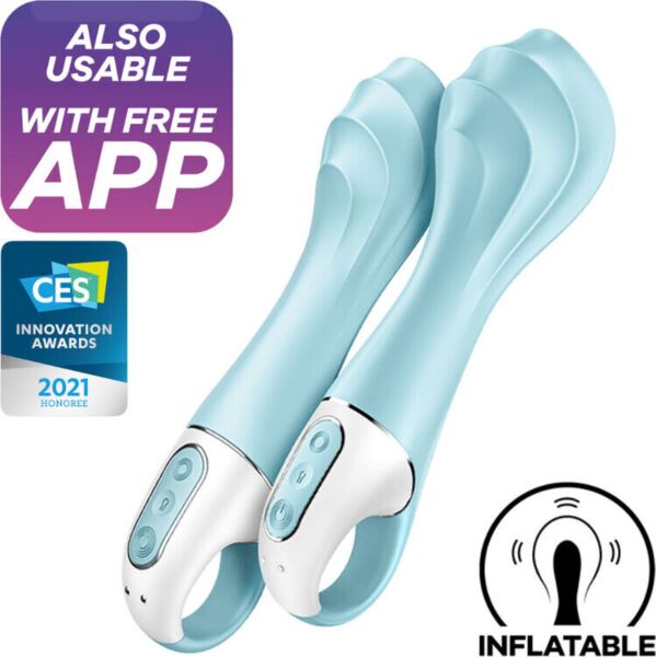 Puhallettava G-pisteen vibraattori Satisfyer Air Pump Vibrator 5+ ja sen pitorengas