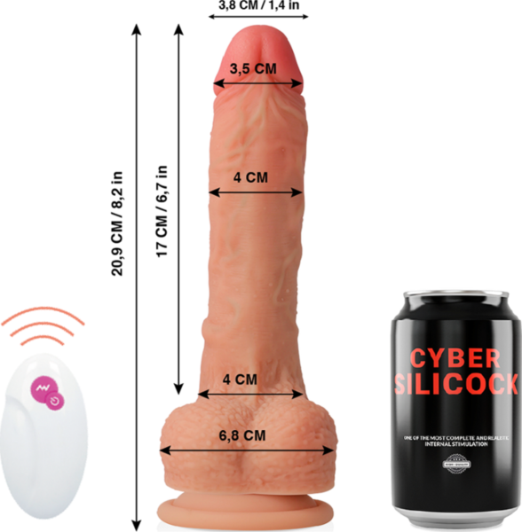 Realistisen muotoinen Cyber Silicock Master Huck -dildo, jossa on suonet, terska, kivekset ja imukuppijalusta