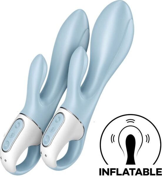 Vaaleansininen rabbit-vibraattori Satisfyer Air Pump Bunny 1