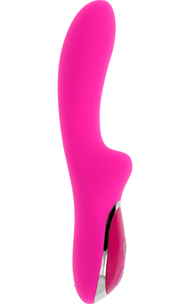 Vaaleanpunainen Ohmama Magnetic Charge -rabbit-vibraattori, 21 cm, jossa pieni pupuosa
