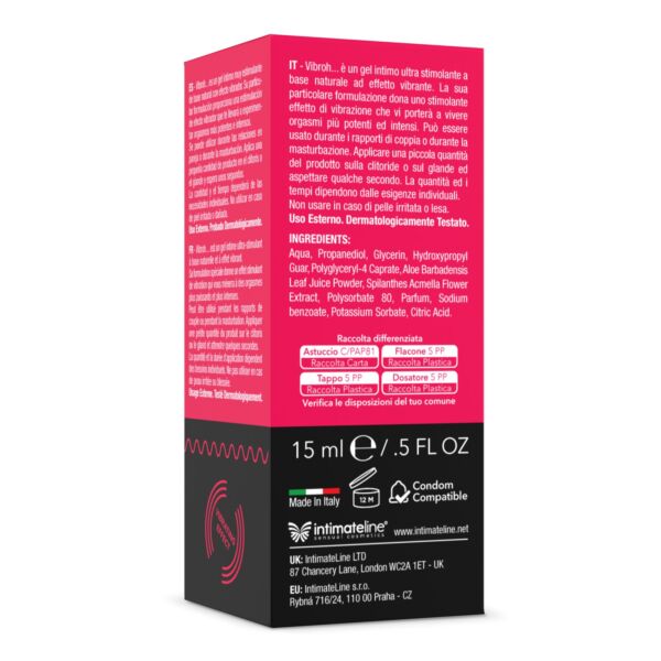 IntimateLine Vibroh -kiihotusgeeli 15 ml:n pullossa