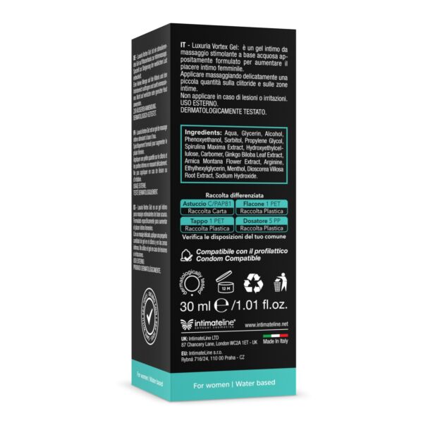 IntimateLine Vortex Gel Cooling Effect -stimulaatiogeeli, 30 ml:n pakkaus
