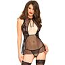 Babydoll stringeillä Leg Avenue Sheer and Lace Backless