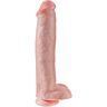 Dildo KING COCK 38 cm anatomisella muotoilulla