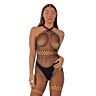 Bodystocking Lace Crossover Neck Avoin haaroista