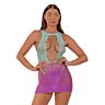 Mekko Lace Ombre Faux Up Mini Dress