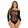 Bodysuit Lace Plus Size Pitkillä Hihoilla