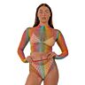 Alusvaatteet Lace Rainbow Fence Net Crop Top ja Bottoms