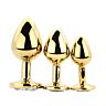 Butt Plug Toosh Gold Set of 3 Clear Stone