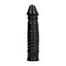 Dildo All Black 26 cm striata tekstuuri