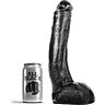 Dildo All Black 29 cm | Kaksiulotteinen muotoilu
