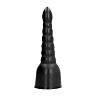 Dildo ALL BLACK 34 CM tehokkailla stimulointiurilla