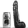 Dildo All Black 20 cm semi-realistinen muotoilu