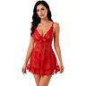 Babydoll LIVCO CORSETTI SETS Nuit T-Paita + Punaiset Pikkuhousut
