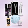 Premium-setti hänelle: Satisfyer-imulelu ja lasidildo