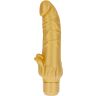 Vibraattori GET REAL Gold Dicker Stim klitorisstimulaattorilla