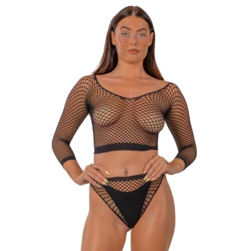 Alusvaatteet Lace by LJ Fence Net Crop Top ja Bottoms