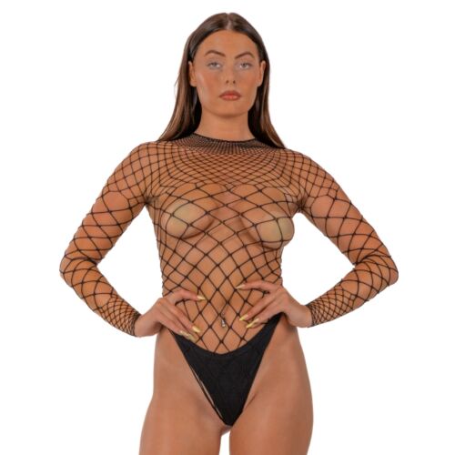 Lace Bodysuit Fence Net Pitkähihainen Thong