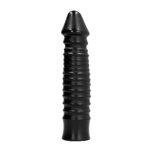 Dildo All Black 26 cm striata tekstuuri