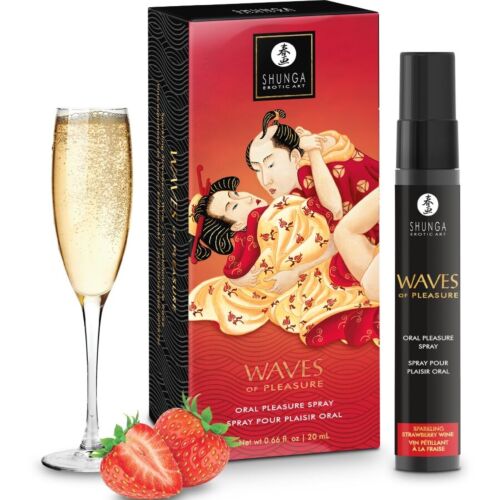 Suuhun suihke Shunga Waves Pleasure - Mansikka 20 ML