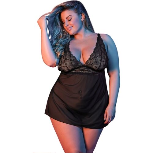 Alusvaatteet BABY DOLL & G-SET BLACK L/XL