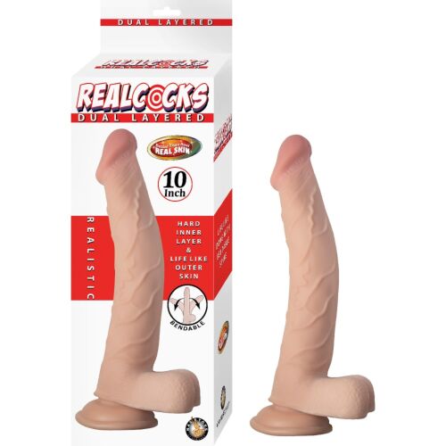 Dildo Nasstoys RealCocks Taipuva 10 tuumaa