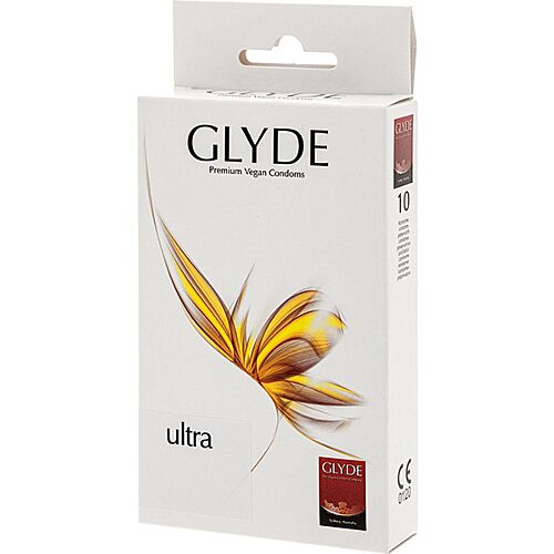 Kondomi Glyde Ultra 10 kpl | Vegaanisia ja liukuvoiteella