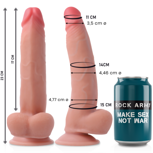 Dildo Rock Army Leopard 23 cm vahvalla imukupilla