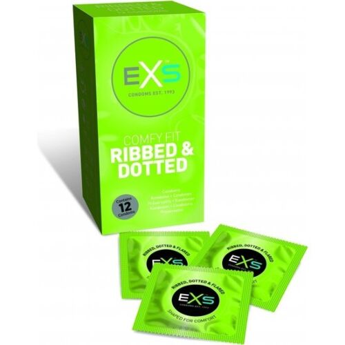 Kondomi Exs Ribbed & Dotted -stimuloiva pinta