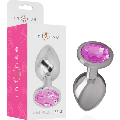 Alumiininen anaalitappi INTENSE pyöreällä kristallilla