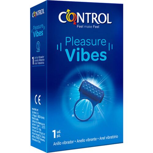 Vibranrengas Control Pleasure Vibes ergonomisella muotoilulla