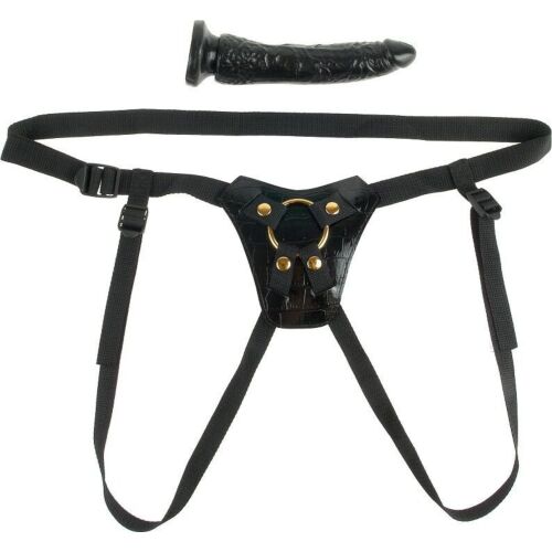 Valjaat FETISH FANTASY GOLD DESIGNER STRAP-ON tyylikkäällä muotoilulla