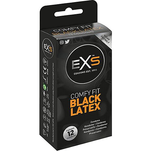 Kondomit Exs Black Latex - Mukautuva ja vegaaninen