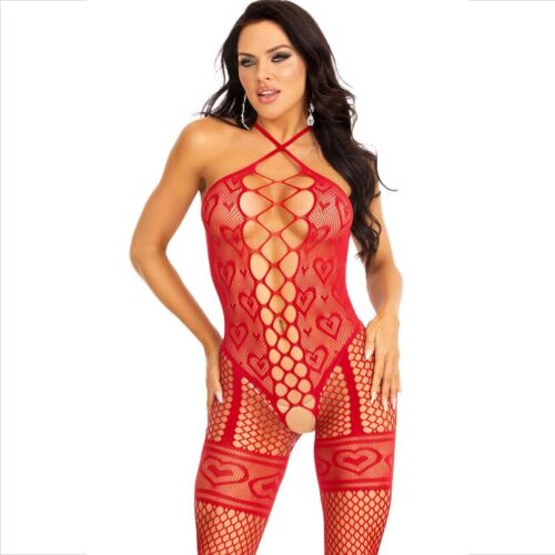 Bodystocking Leg Avenue Halterneck ja sydämet