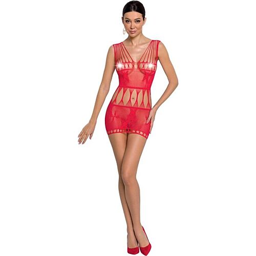 Bodystocking PASSION BS090 laskoksella ja läpinäkyvyydellä